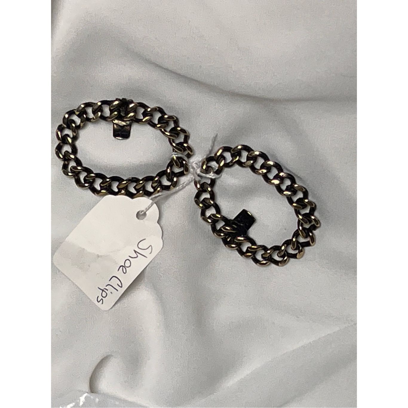 Musi Chain Link Shoe Clips Gold Tone Gun Metal Black Vintage Accessories